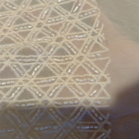 Lucky Brand sheer beaded white sleeveless size small shirt - Picture 7 of 9